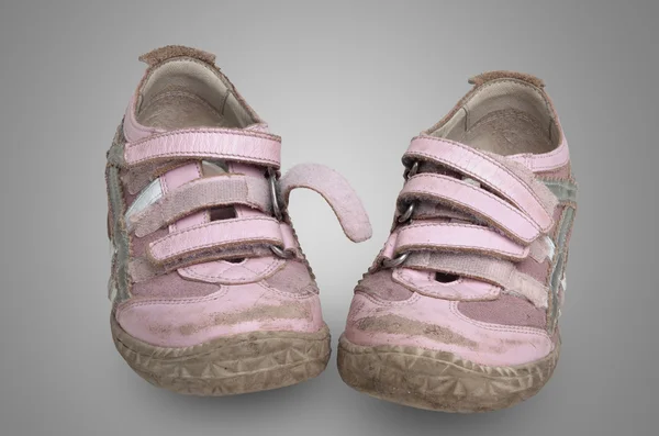 Bambini scarpe vecchie — Foto Stock