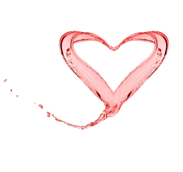 Βουτιά του σχήμα κόκκινο νερό όπως μια καρδιά — Φωτογραφία Αρχείου