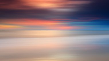 plaj renkli günbatımı uzun pozlama