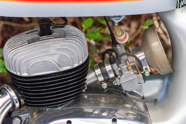 Деталь Двигателя Классического Мотоцикла — стоковое фото