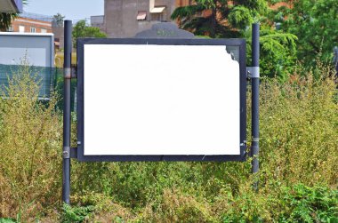 a white big panel to write something in for a street advertising