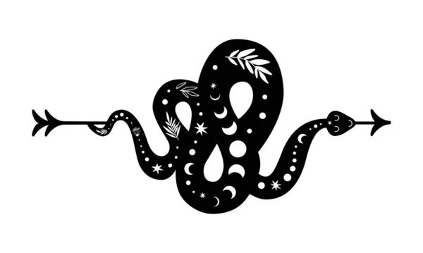 Símbolo Seta Serpente Celestial Forma Cobra Preta Seta Símbolo Amor — Fotografia de Stock