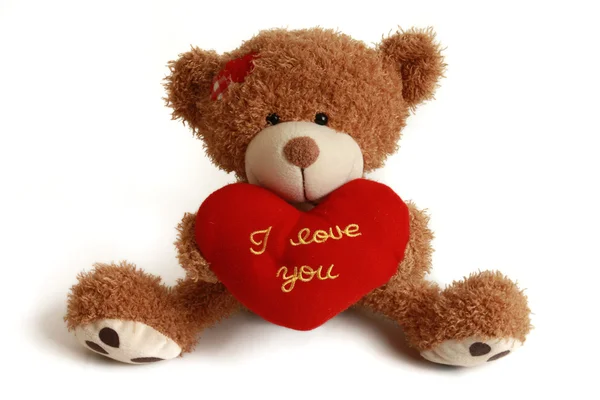 oyuncak ayı ve büyük kırmızı kalp