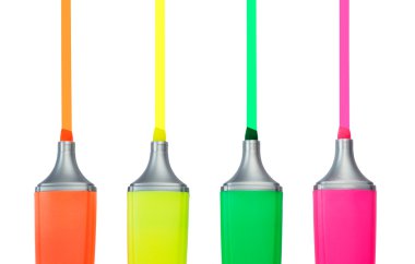 dört highlighter kalemler