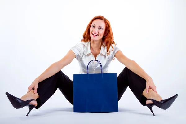 Business woman with bag — Stock Photo, Image