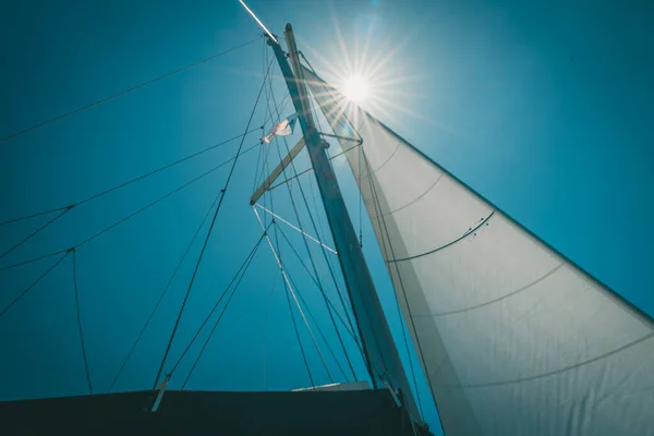 Travel around Greece yachts in Ionic Sea — Stock Photo, Image