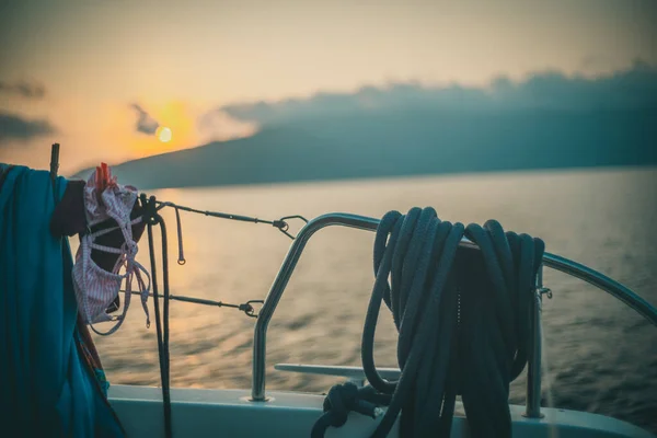 Travel around Greece yachts in Ionic Sea — Stock Photo, Image