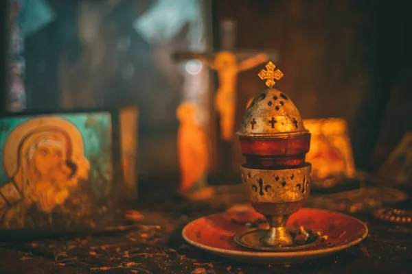 Der Altar Des Heiligen Klosters Von Agios Gerasimos Auf Der — Stockfoto