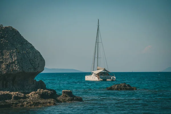 Cestování po řeckých jachtách v Jónském moři Stock Snímky