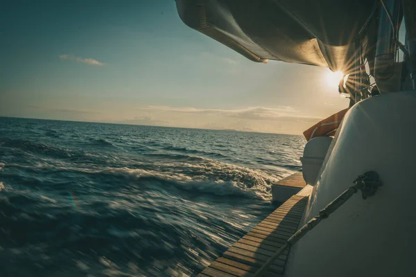 Travel around Greece yachts in Ionic Sea — Stock Photo, Image