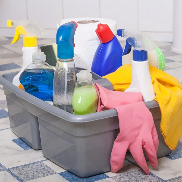 Cleaning bathroom clean kitchen — Stock Photo, Image