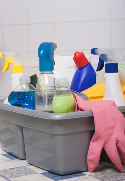 Cleaning bathroom clean kitchen — Stock Photo, Image