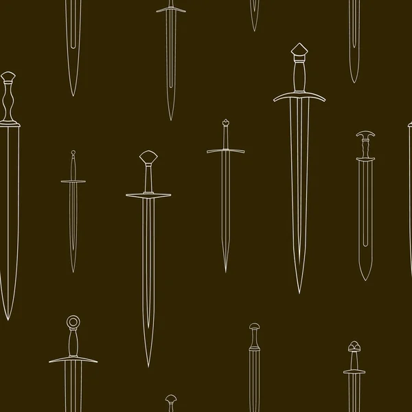 Seamless Pattern Ancient Swords Your Project — Stock Vector