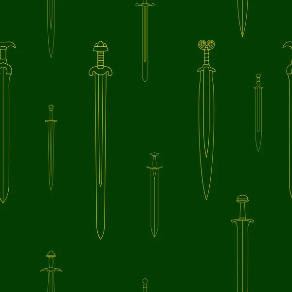 Seamless Pattern Ancient Swords Your Project — Stock Vector