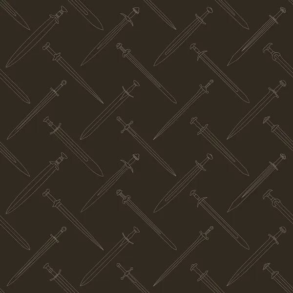 Seamless Pattern Ancient Swords Your Project — Stock Vector