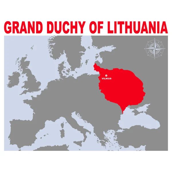 Векторна Карта Великого Князівства Литовського Вашого Проекту — стоковий вектор
