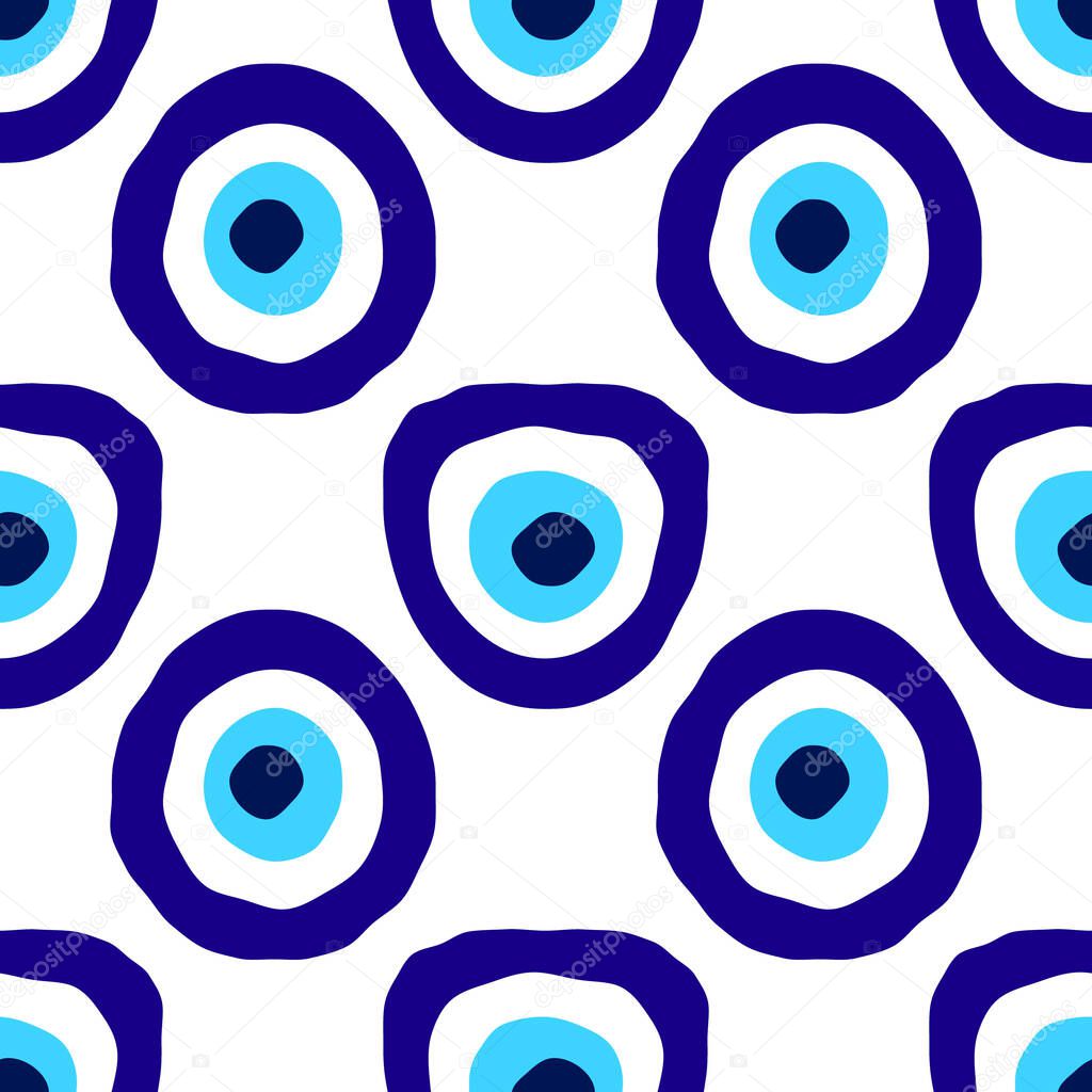 Seamless pattern with Nazar amulet for your project