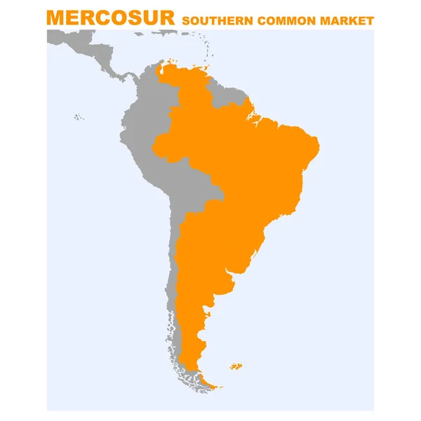 Mapa Vectorial Con Ubicación Del Mercado Común Del Sur Para — Vector de stock