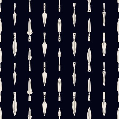 Projeniz için antik mızrak başlıklarına sahip kusursuz desen