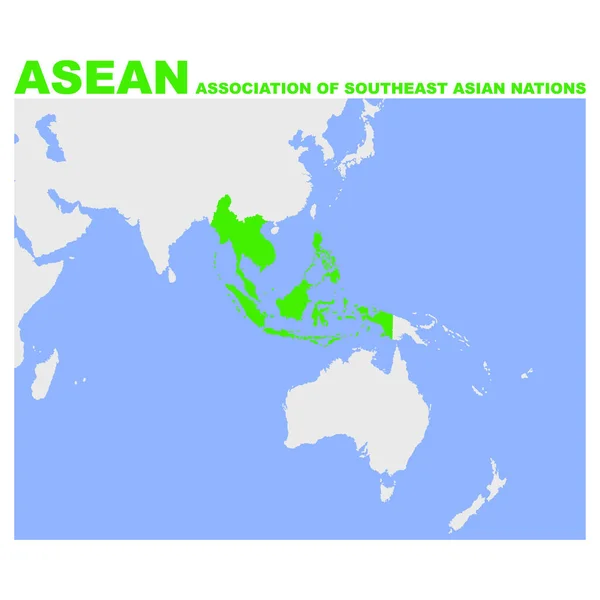 Векторная Карта Расположением Ассоциации Государств Юго Восточной Азии Вашего Проекта — стоковый вектор