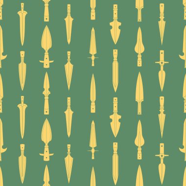 Projeniz için antik mızrak başlıklarına sahip kusursuz desen