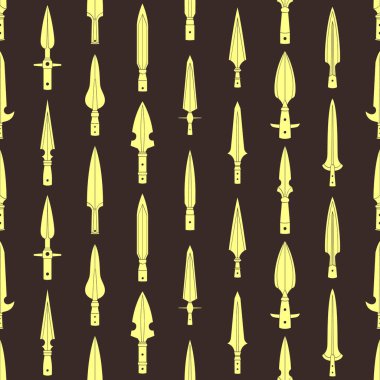 Projeniz için antik mızrak başlıklarına sahip kusursuz desen