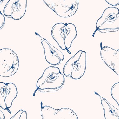 Armutlu, kusursuz bir desen. El yapımı kumaşlar. Kağıt, kumaş, duvar kâğıdı, yüzey tasarımı için zarif, pürüzsüz botanik desen