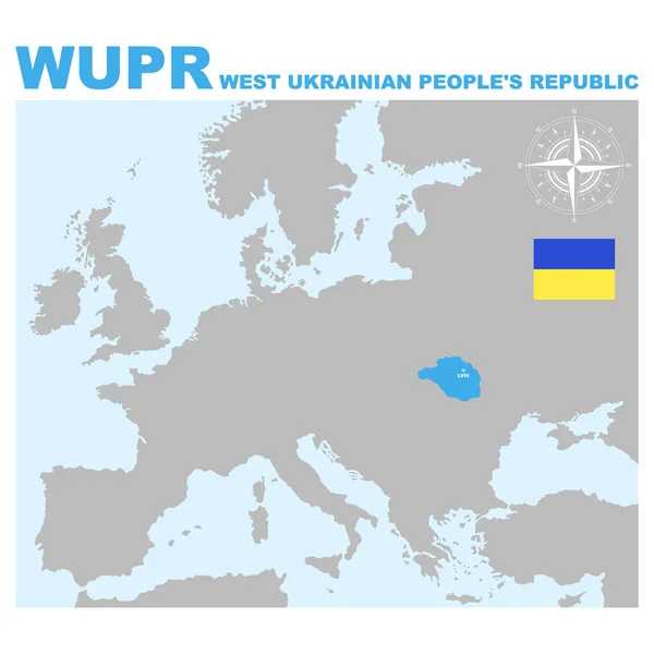 Vector Map Location West Ukrainian People Republic Your Project — Stock Vector