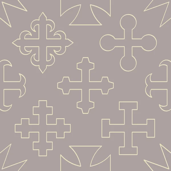 Nahtloses Muster Mit Mittelalterlichen Wappenkreuzen Für Ihr Projekt — Stockvektor