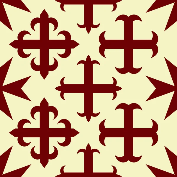 Nahtloses Muster Mit Mittelalterlichen Wappenkreuzen Für Ihr Projekt — Stockvektor
