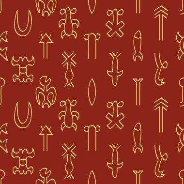 Projeniz için Rongorongo sembolleri ile kusursuz desen