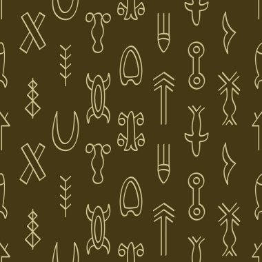 Projeniz için Rongorongo sembolleri ile kusursuz desen