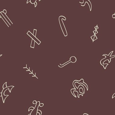 Projeniz için Rongorongo sembolleri ile kusursuz desen