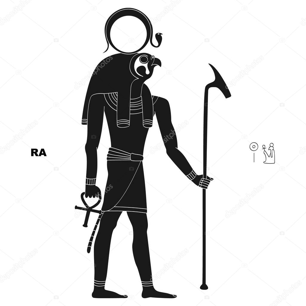vector image with  ancient Egyptian deity Ra for your project