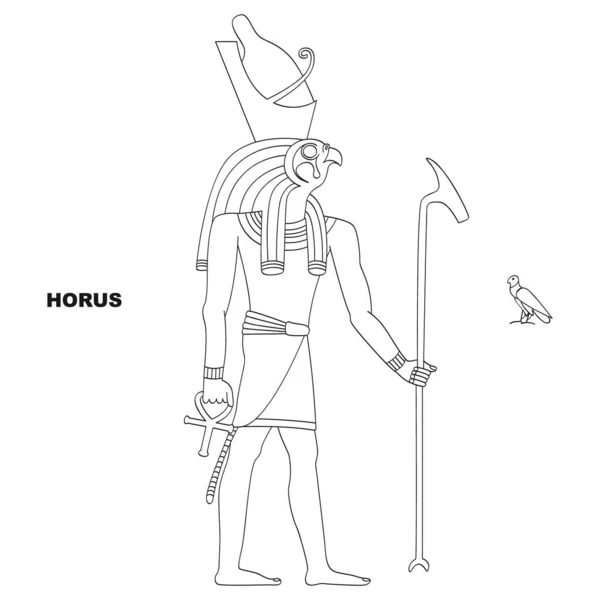 あなたのプロジェクトのための古代エジプトの神ホルスとベクトル画像 — ストックベクタ