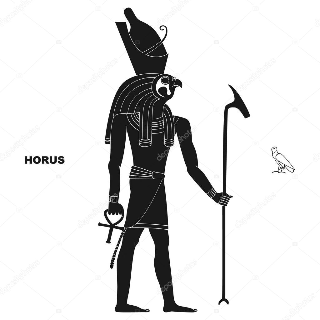 vector image with  ancient Egyptian deity Horus for your project