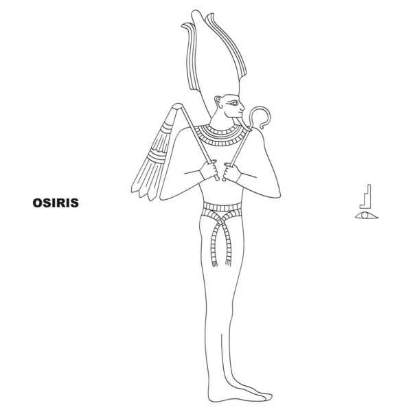 Vektor Kép Ősi Egyiptomi Istenség Osiris Projekt — Stock Vector