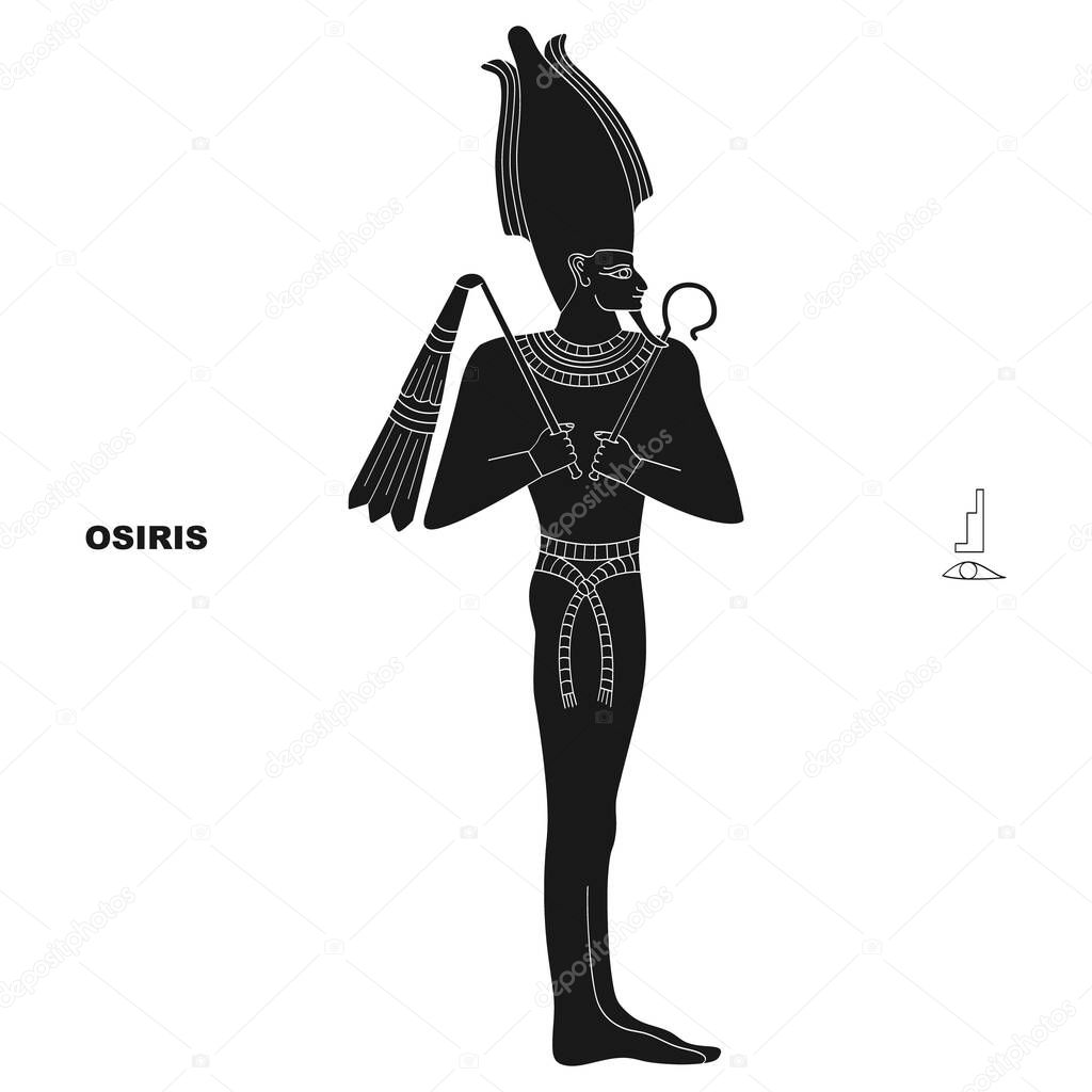 vector image with  ancient Egyptian deity Osiris for your project