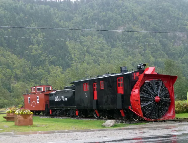 Retro lokomotiva skagway na Aljašce — Stock fotografie