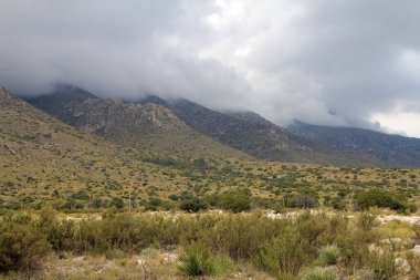 New Mexico, ABD 'deki Guadalupe dağlarıyla manzara
