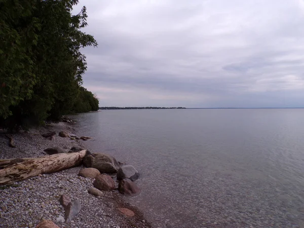 Paysage Avec Lac Arbres — Photo