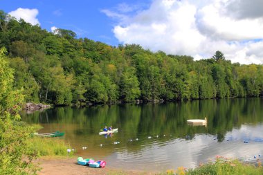 Landscape of Quebec, Canada, with lake and forest