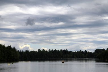 Landscape of Quebec, Canada, with lake and forest