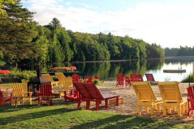Landscape of Quebec, Canada, with lake and forest