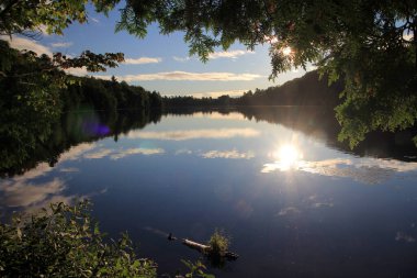 Landscape of Quebec, Canada, with lake and forest