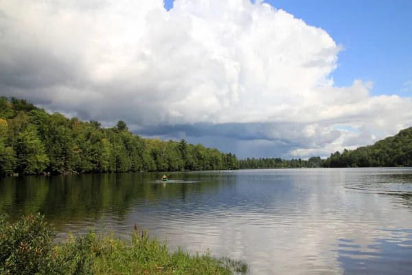 Landscape of Quebec, Canada, with lake and forest