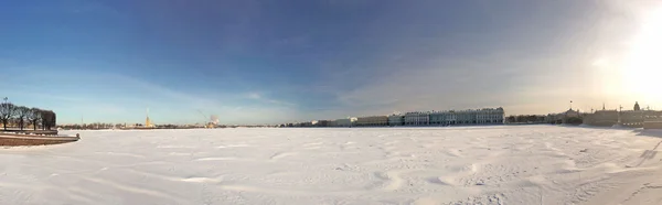 Panorama zima Warszawa — Zdjęcie stockowe