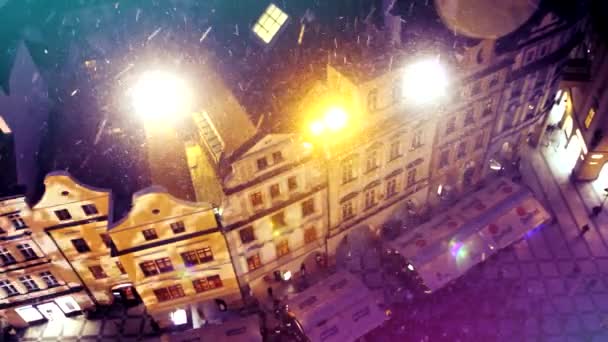 Winter Praag vanaf tower bekijken — Stockvideo