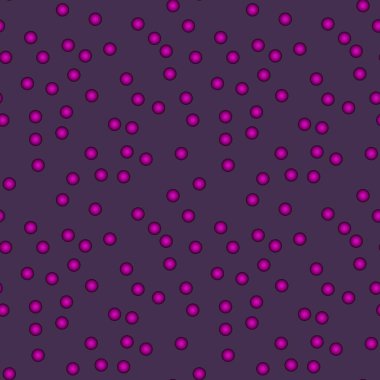 Koyu leylak üzerinde volinik fuşya topları olan soyut, pürüzsüz desenler. Arka plan soyut süslemeleri için örtüşen renkli nokta desenleri. Davetiye, broşür, afiş, tekstil, kumaş, baskı için.