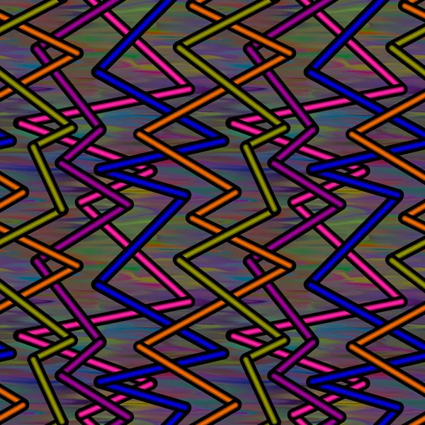 무작위로 교차하는 지그재그 Zigzag 패턴을 만든다 Chaotic Shorts Lines Seamless — 스톡 사진